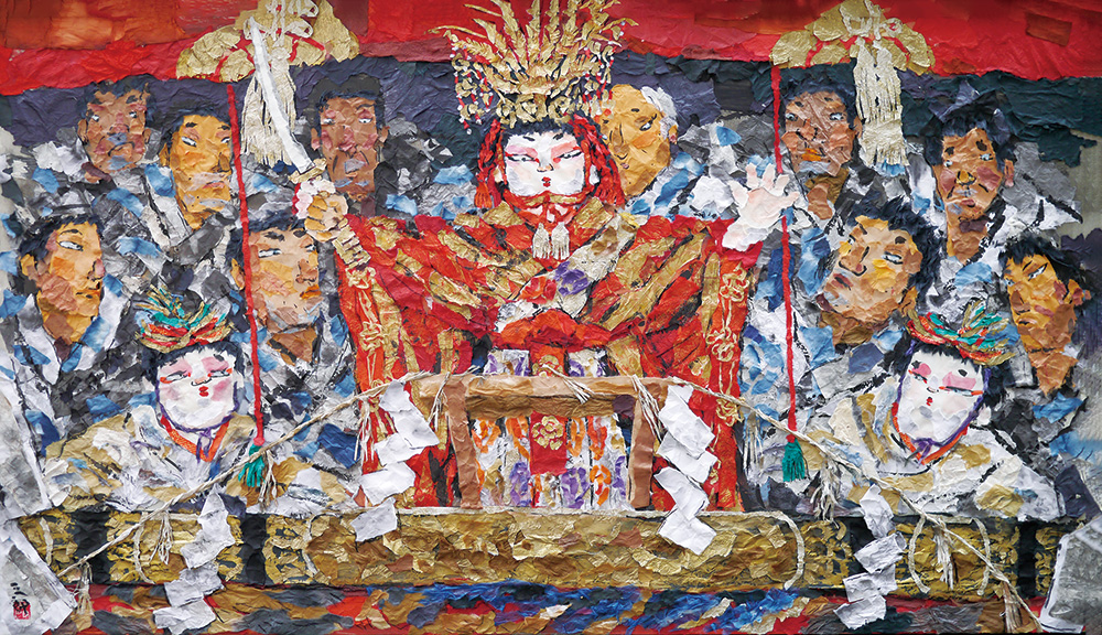 祇園祭　お稚児さん注連縄切り